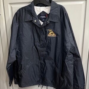 Sport-Tek Port Authority Navy Blue XL Windbreaker Snaps  & Drawstring Jacket New